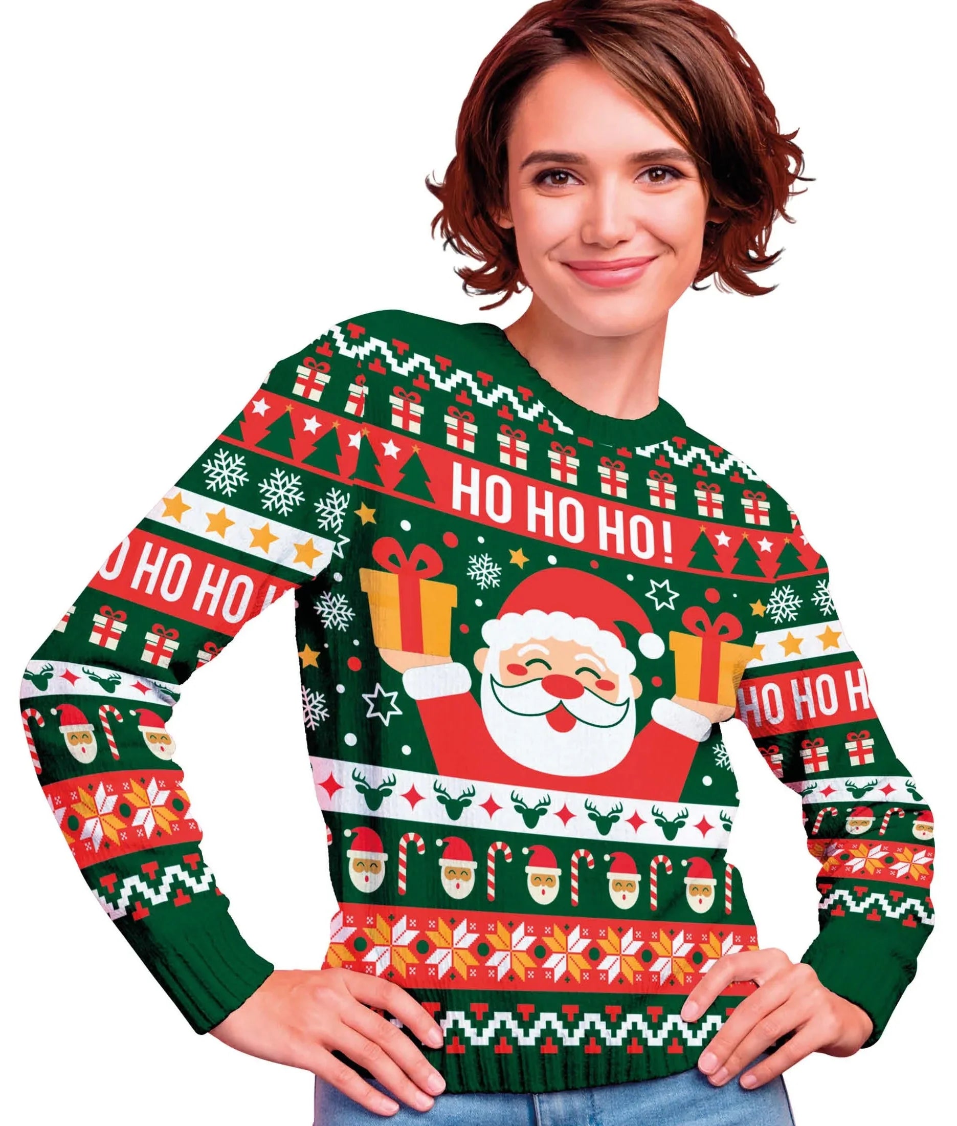 Jersey Navideño de Papá Noel para Mujer Jerseys Navideños Guirca