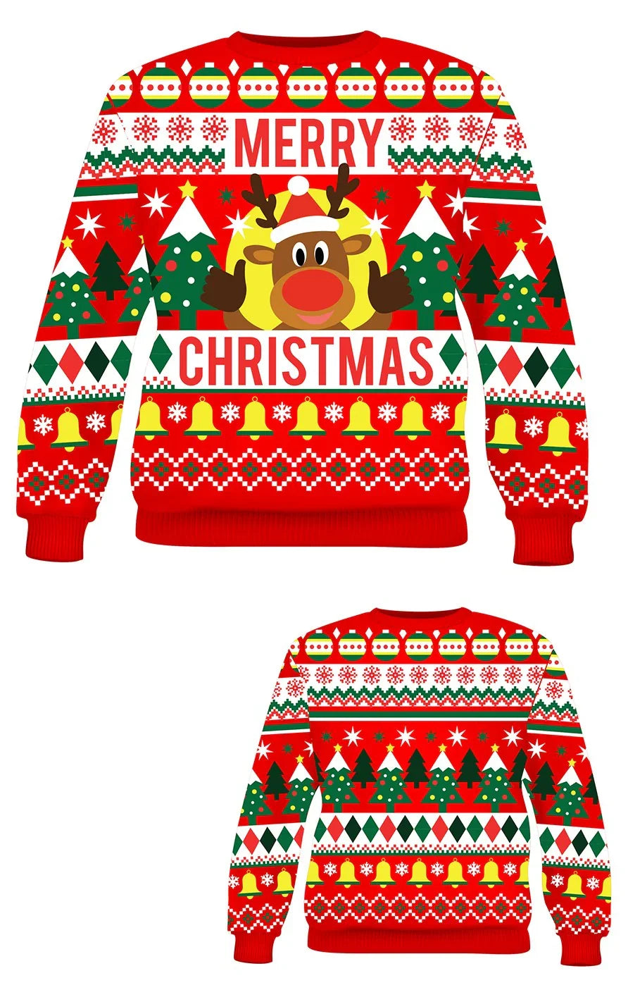 Jersey Navideño del Reno Rudolf para Hombre Jerseys Navideños Guirca