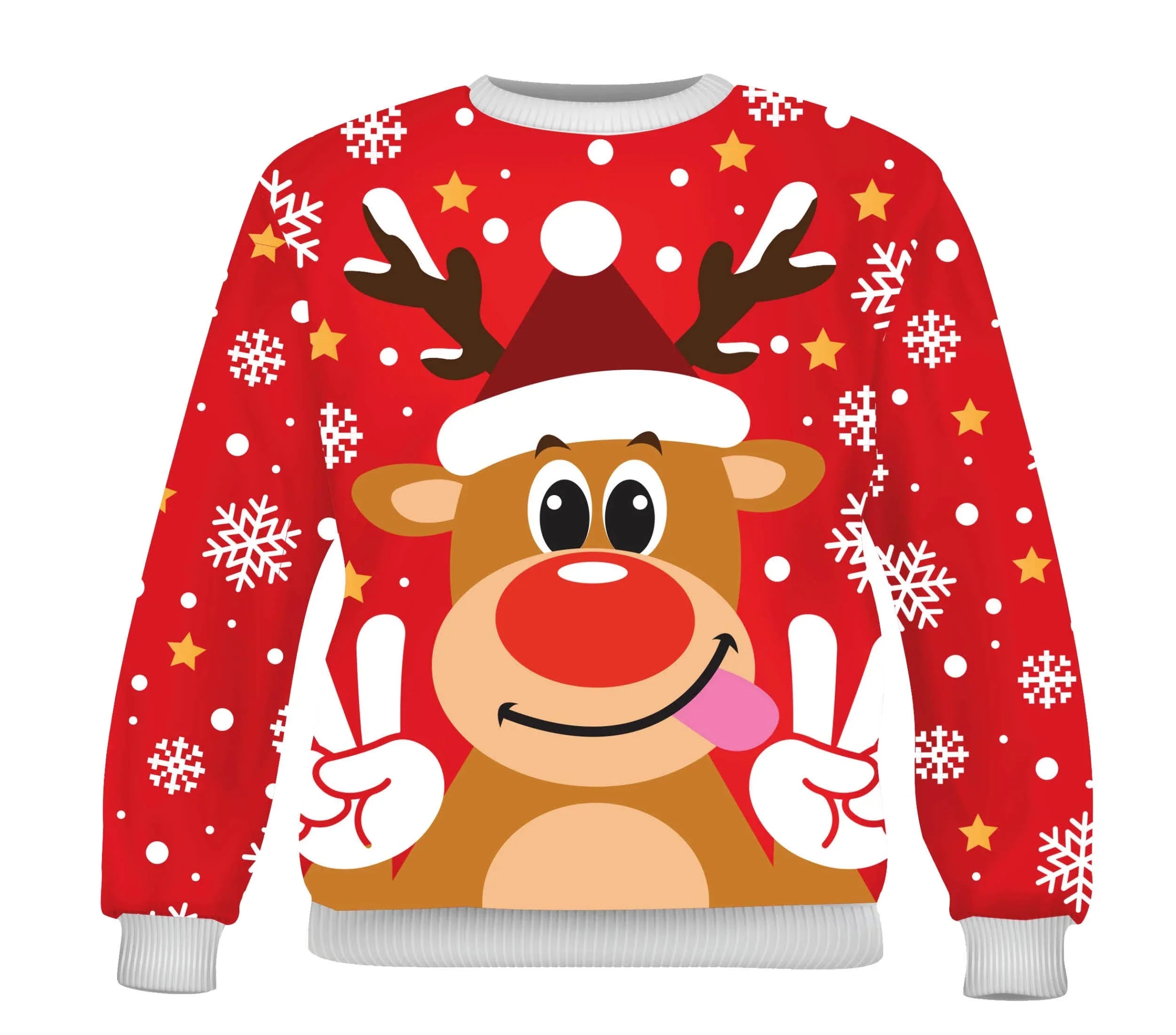 Jersey Reno Navideño Rojo para Hombre Jerseys Navideños Guirca