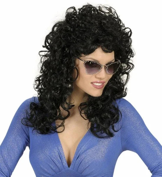 Peluca Rizada Morena Larga COMPLEMENTOS Widmann