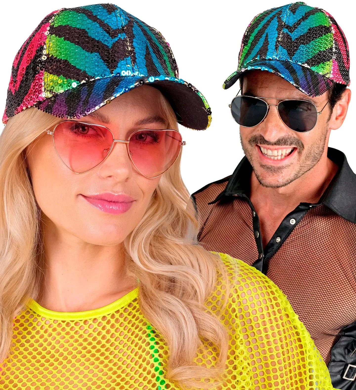 Gorra de Lentejuelas Multicolor Estampado de Tigre Sombreros y Gorros Widmann