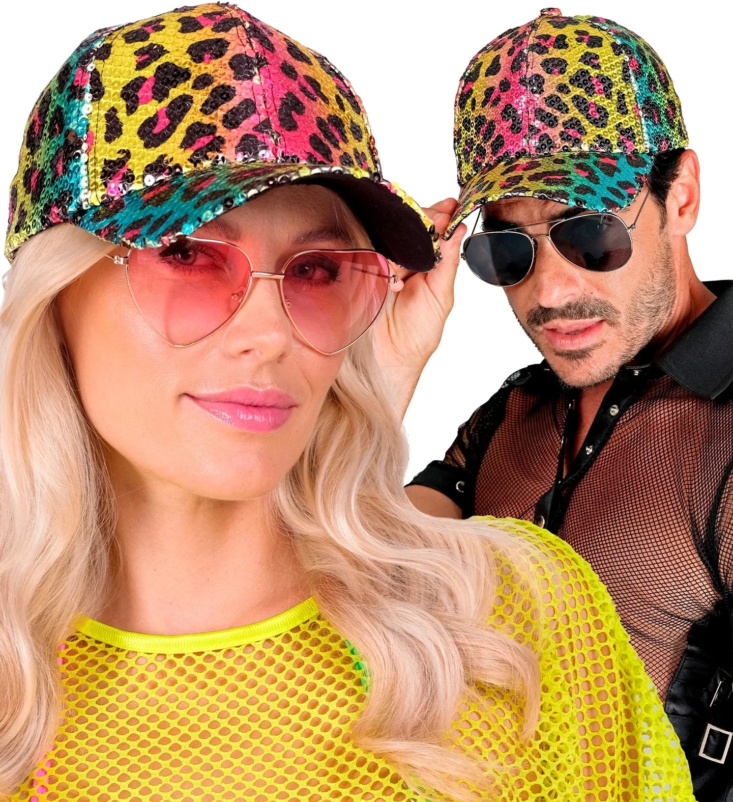 Gorra de Lentejuelas Multicolor Estampado de Leopardo Sombreros y Gorros Widmann