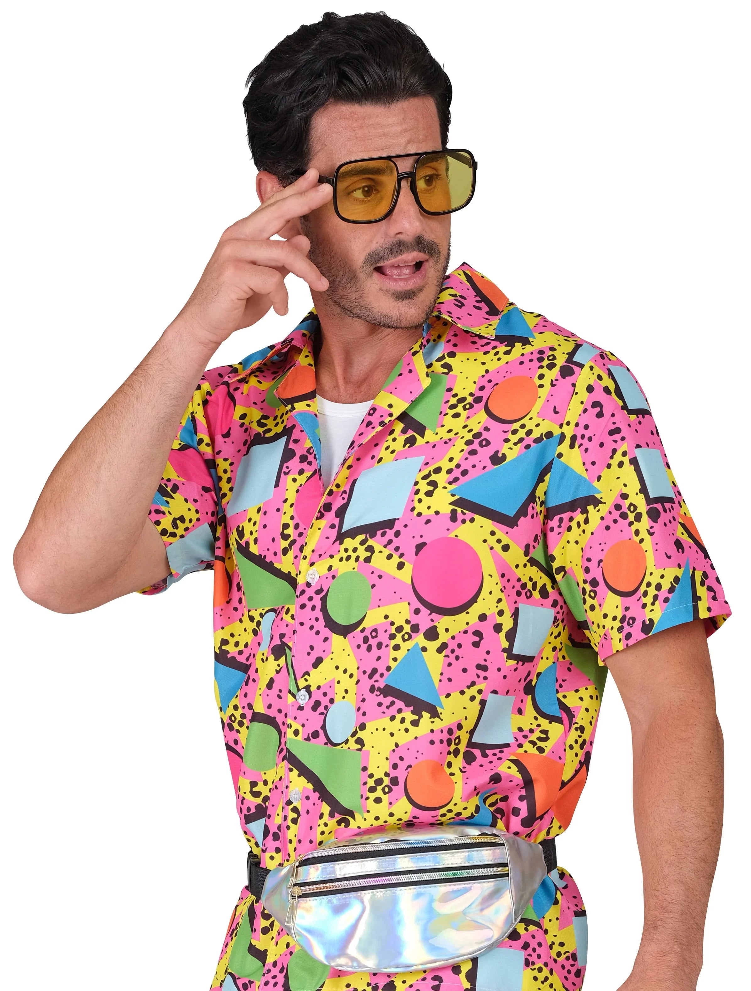 Riñonera Holográfica Años 80 Plateada Años 80 Widmann