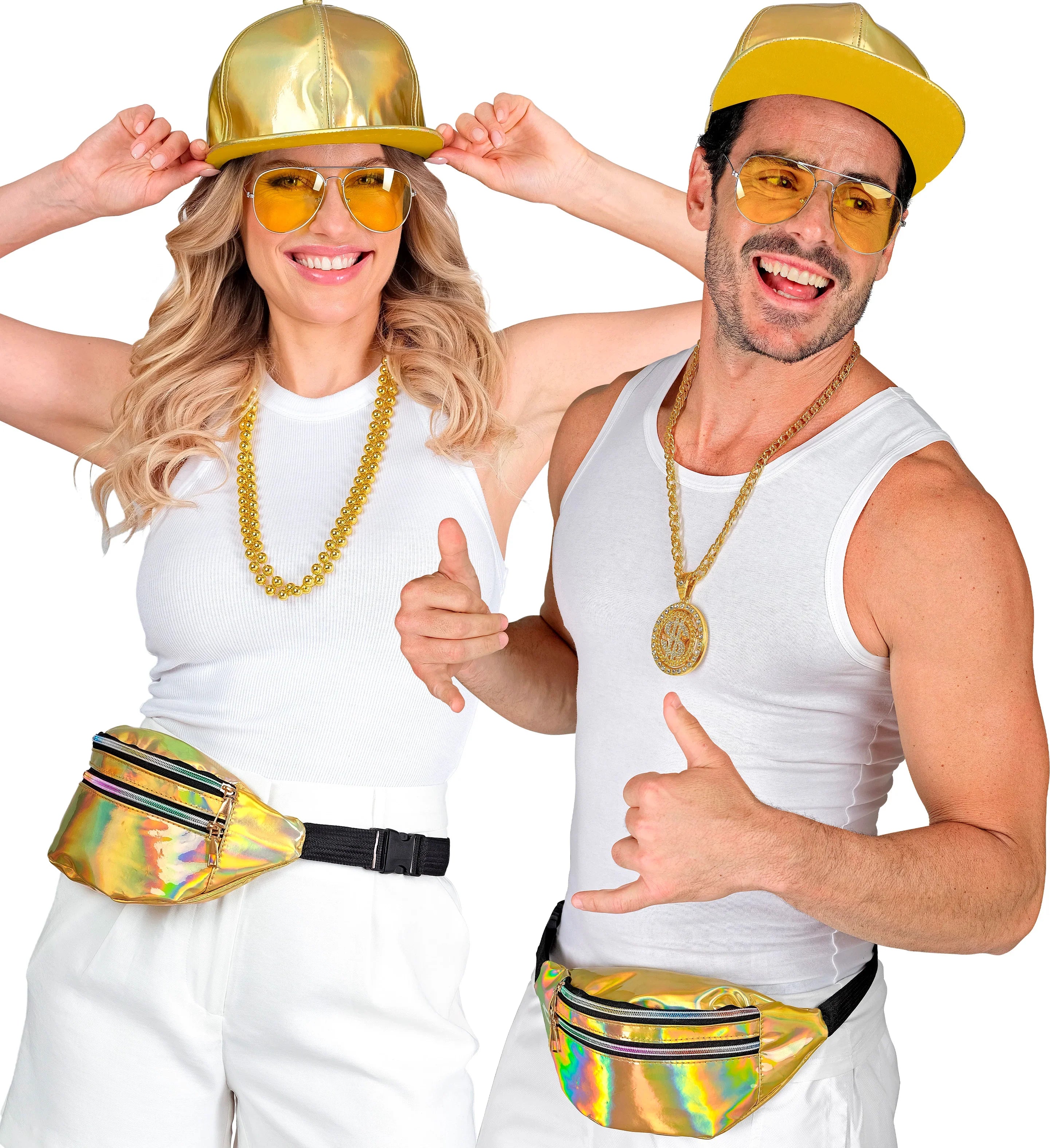 Riñonera Holográfica Años 80 Dorada Años 80 Widmann