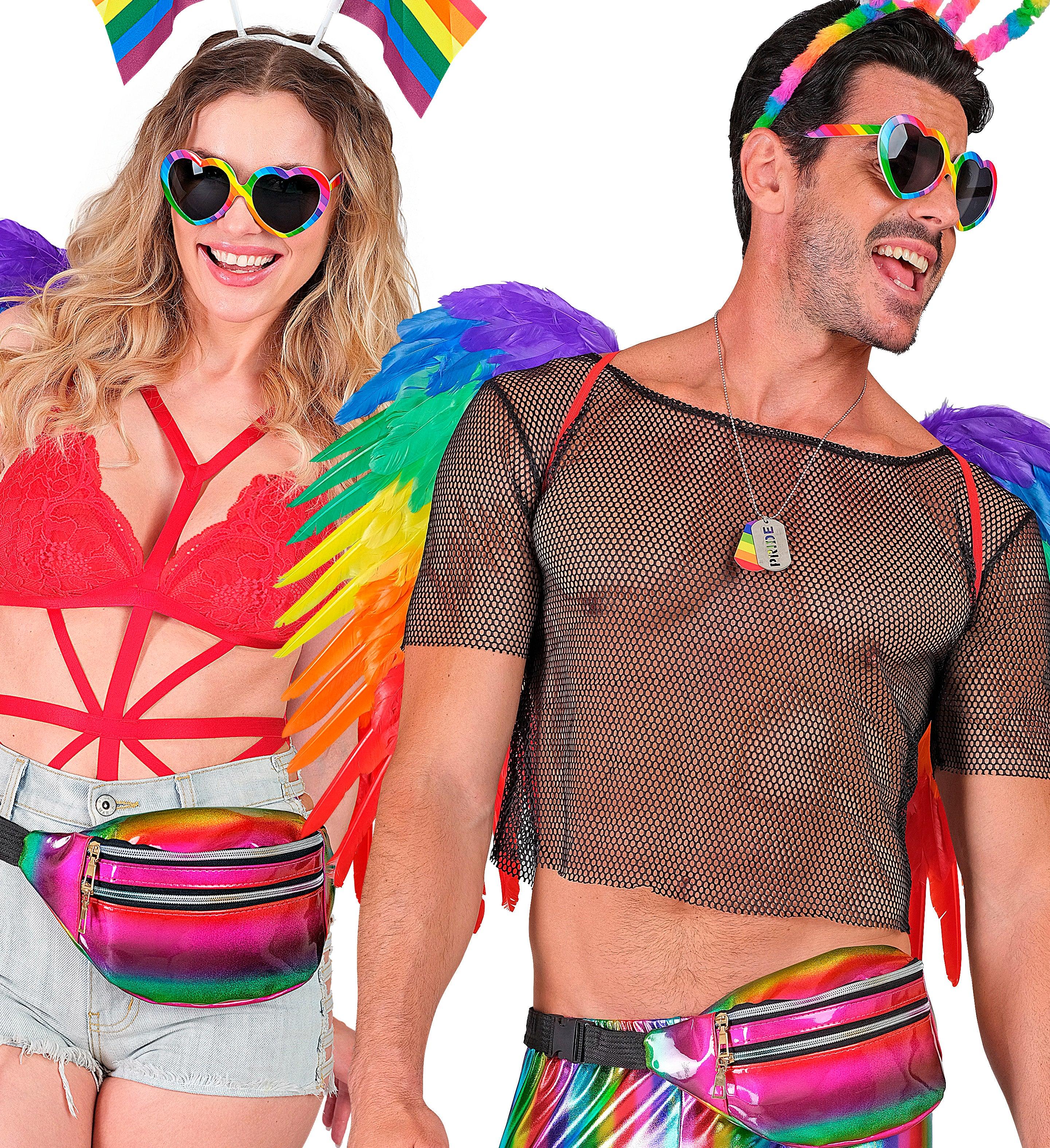 Riñonera Holográfica Años 80 Arcoíris Orgullo Gay Widmann