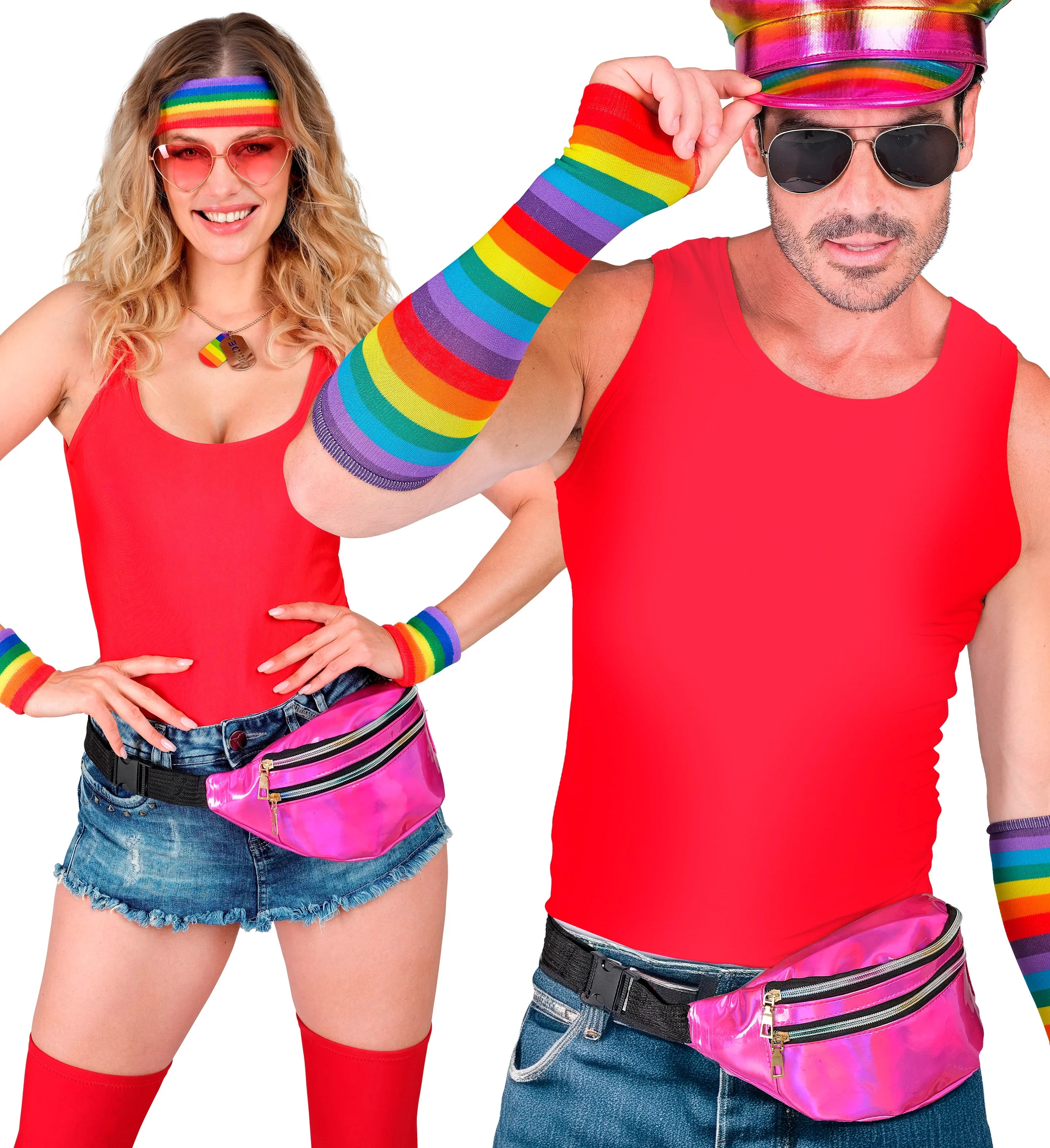 Riñonera Holográfica Años 80 Rosa Años 80 Widmann