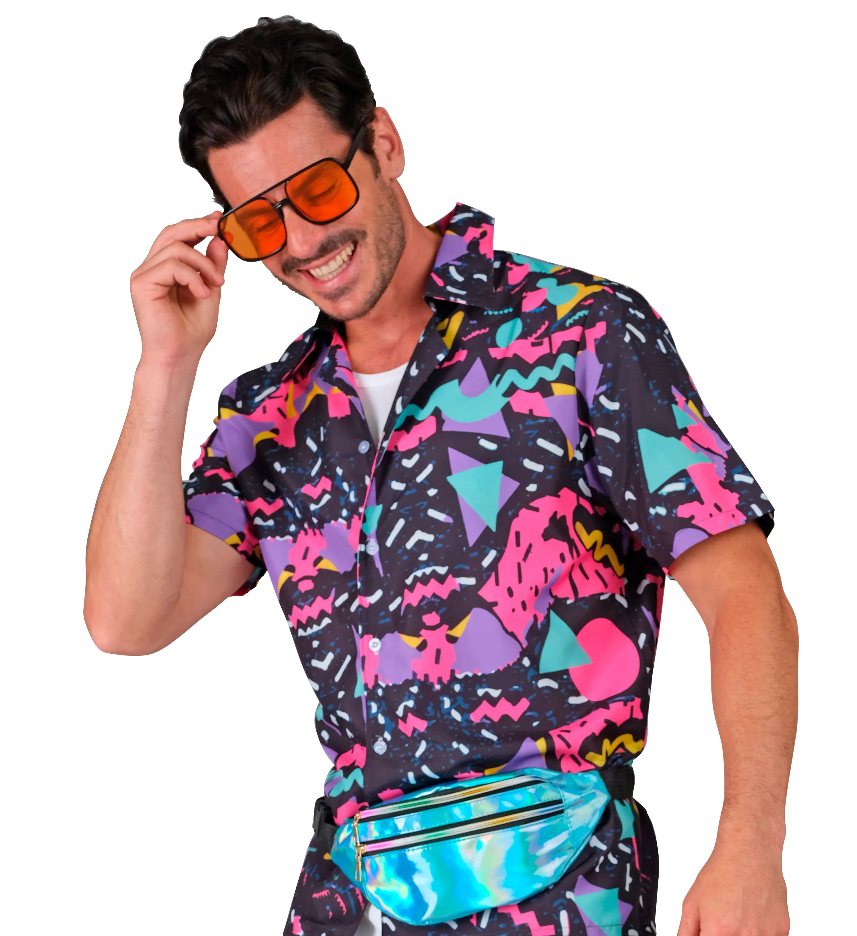 Riñonera Holográfica Años 80 Azul Años 80 Widmann