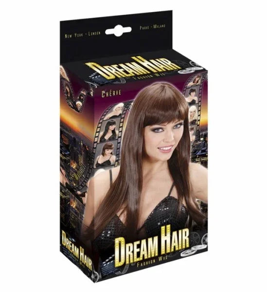 Peluca Castaña Larga con Flequillo COMPLEMENTOS Widmann