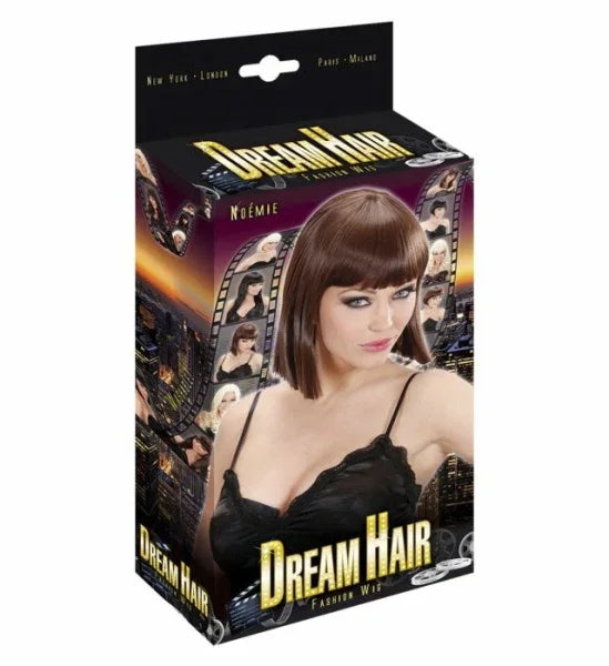 Peluca Castaña Lisa con Flequillo Lujo COMPLEMENTOS Widmann