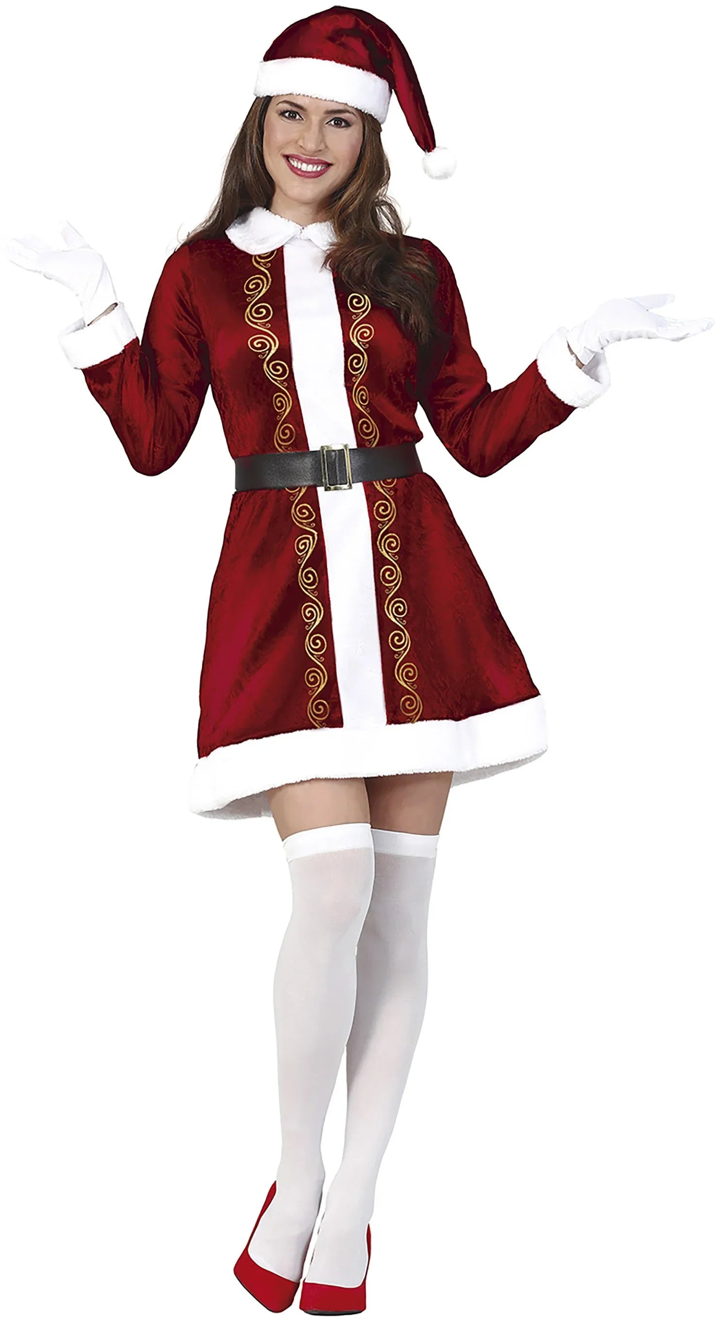 Disfraces para Grupo de Papá y Mamá Noel Terciopelo Papa Noel y Mama Noel Disfraces Simon