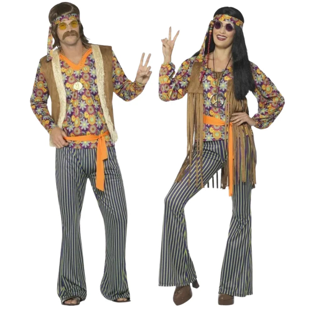 Disfraces en Pareja de Hippies con Chaleco Hippies Disfraces Simon