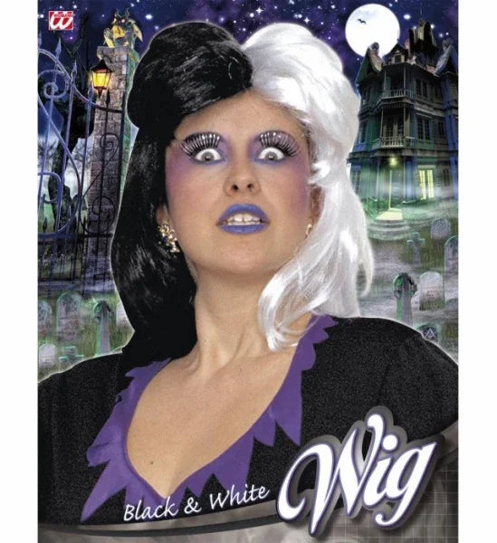 Peluca Blanca y Negra para Halloween COMPLEMENTOS Widmann