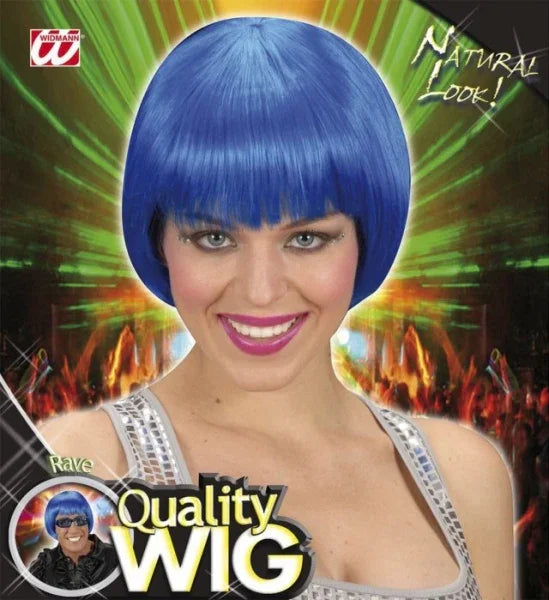 Peluca Azul Corta Lisa con Flequillo COMPLEMENTOS Widmann