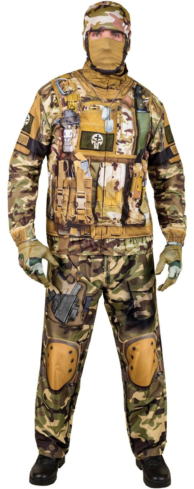 Disfraz de Soldado con Camuflaje Militar para Hombre Militares y Soldados Widmann