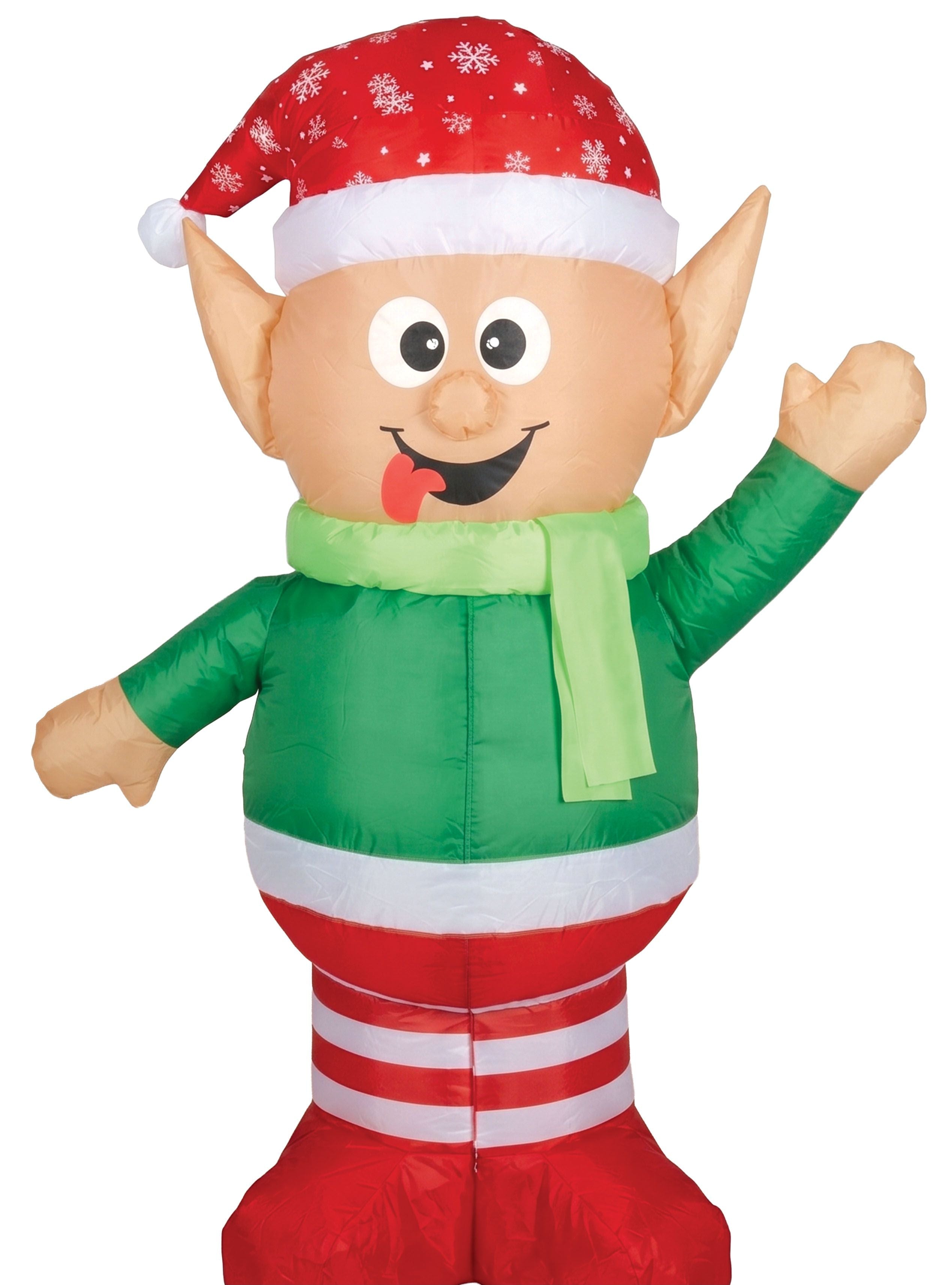 Elfo di Natale Gonfiabile con Luce di 120cm