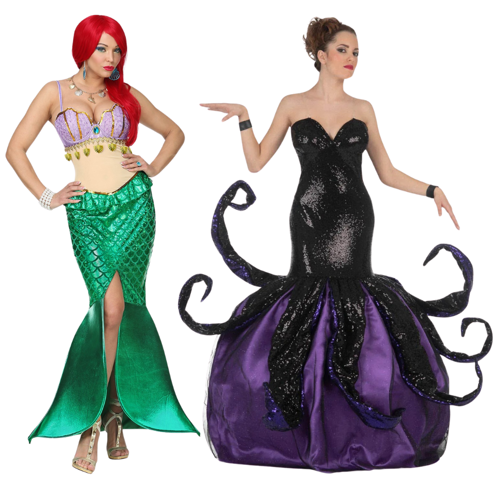 Costumi di Coppia de la Sirenita Ariel y Úrsula