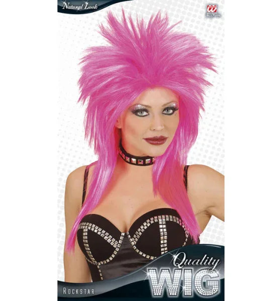 Peluca Rockstar Punk Rosa COMPLEMENTOS Widmann