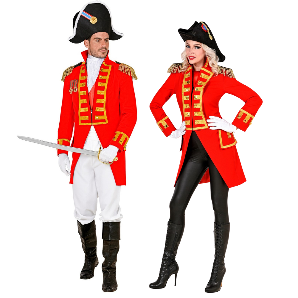 Costumi in Coppia da Militare Vittoriano con Giacca Rossa