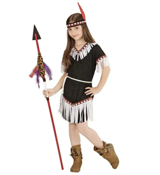 Disfraz de Niña India en Negro INFANTILES Widmann