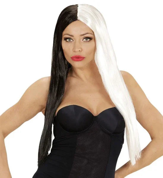 Peluca Bicolor - Negro y Blanco COMPLEMENTOS Widmann