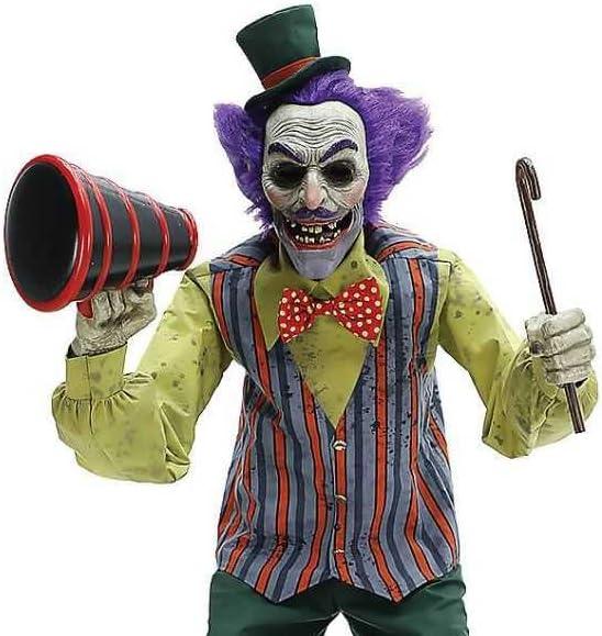 Presentador de Circo Siniestro con Movimiento, Luz y Sonido Decoración Halloween Palmer