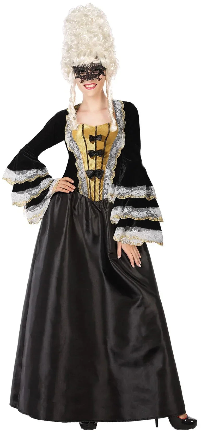 Disfraces en Pareja de Cortesanos Negros Venecianos y de Época Disfraces Simon