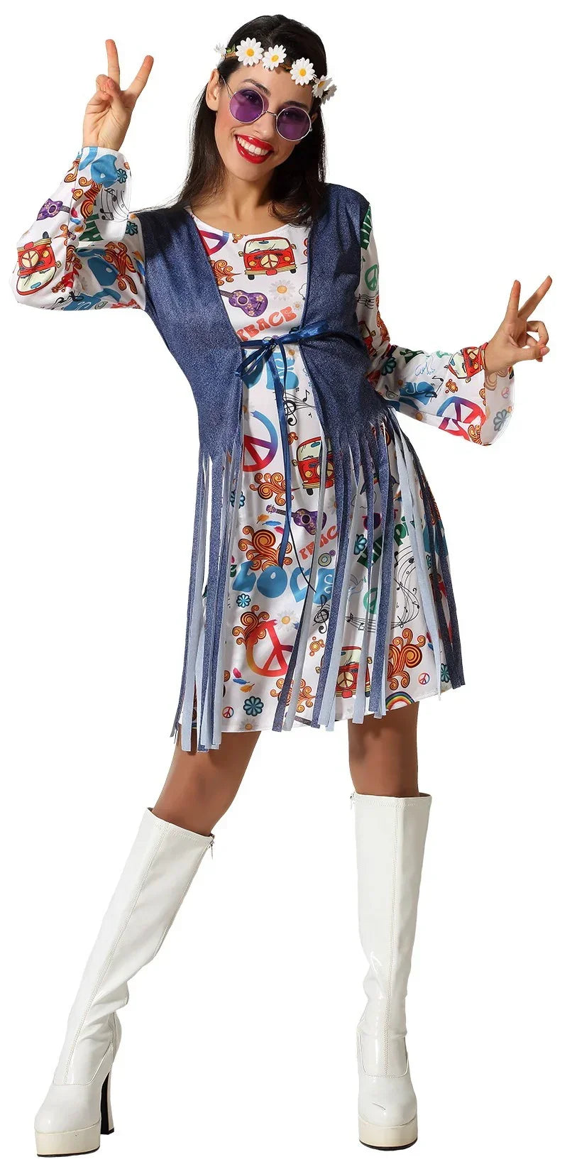 Disfraces para Grupo de Hippies Jeans Estampados Hippie Disfraces Simon