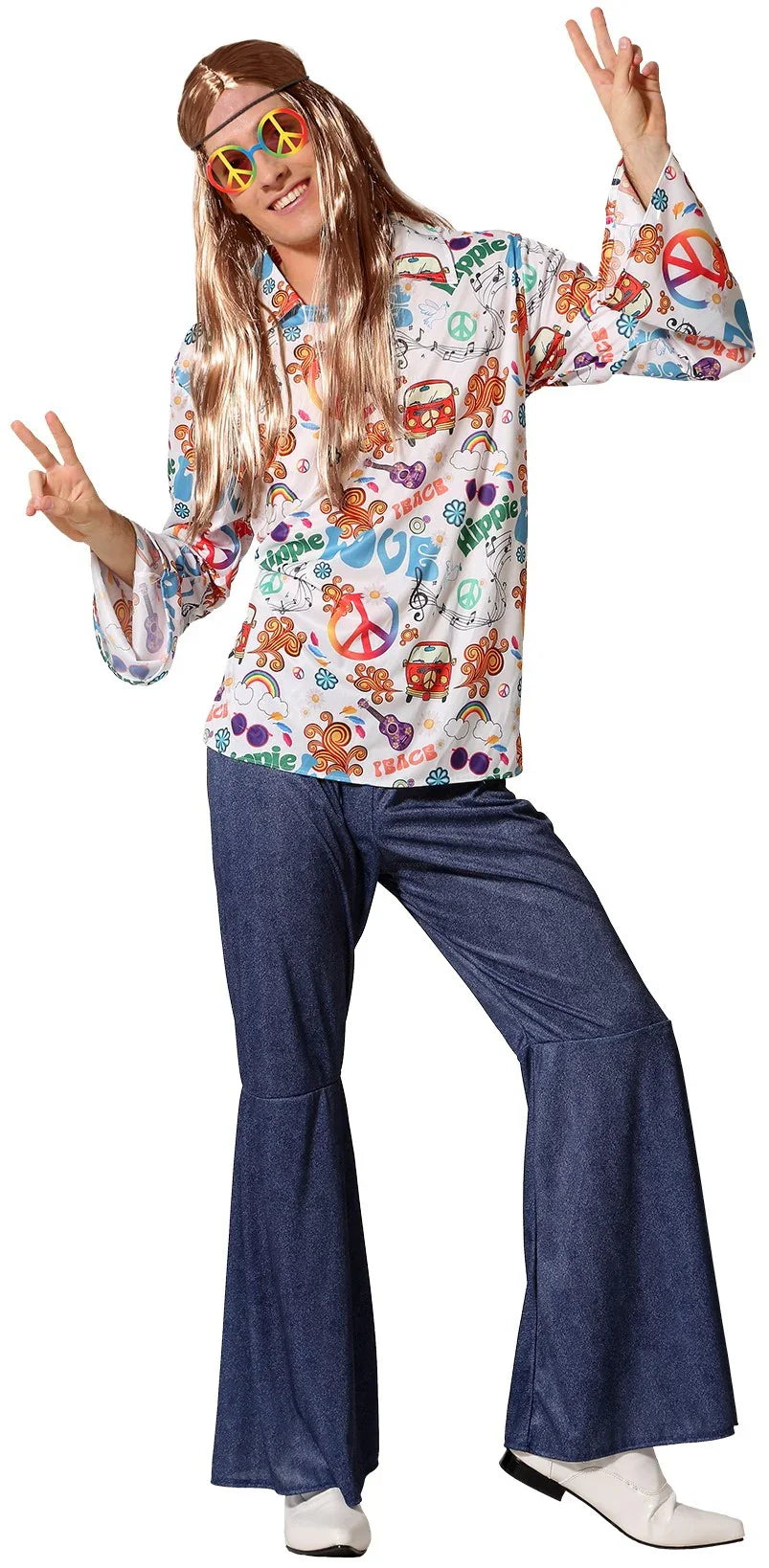 Disfraces para Grupo de Hippies Jeans Estampados Hippie Disfraces Simon