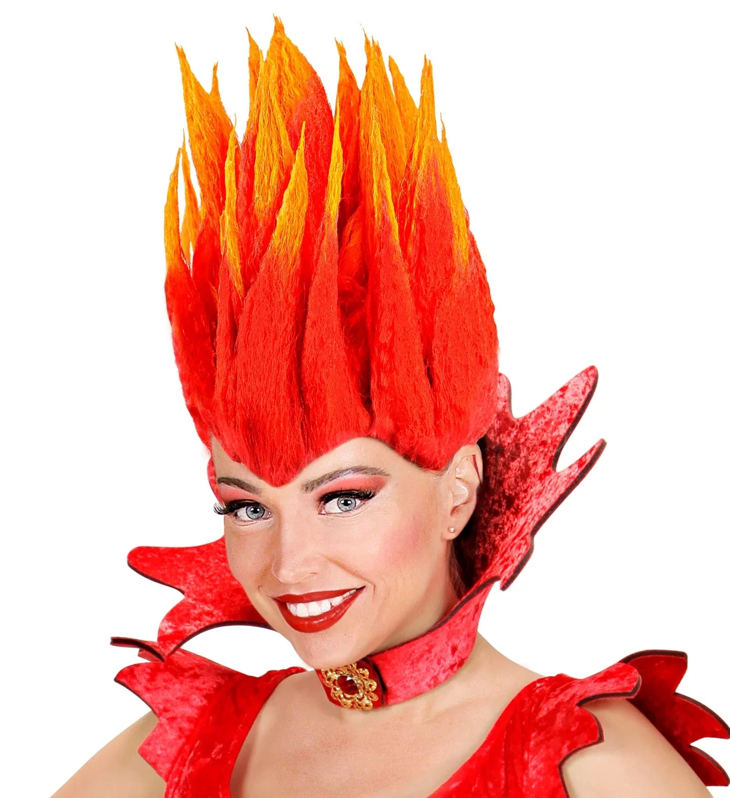 Peluca de Demonio Rojo y Naranja COMPLEMENTOS Widmann