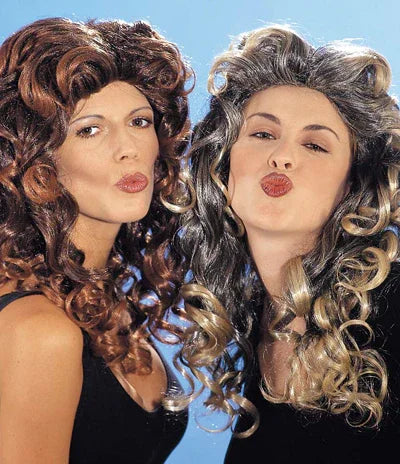 Peluca Ondulada Castaña o Rubia con Mechas COMPLEMENTOS Widmann