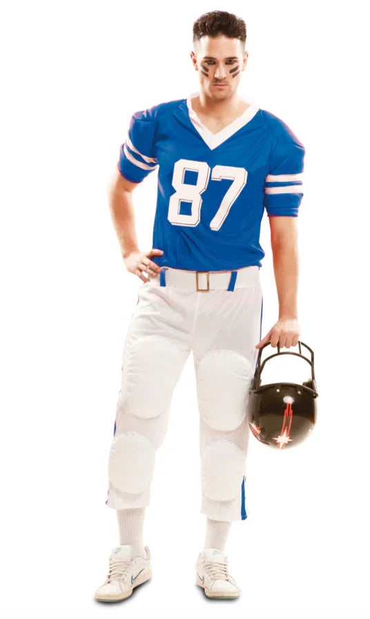 Disfraz de Jugador de Rugby Azul para Hombre Deportes y Animadoras Viving