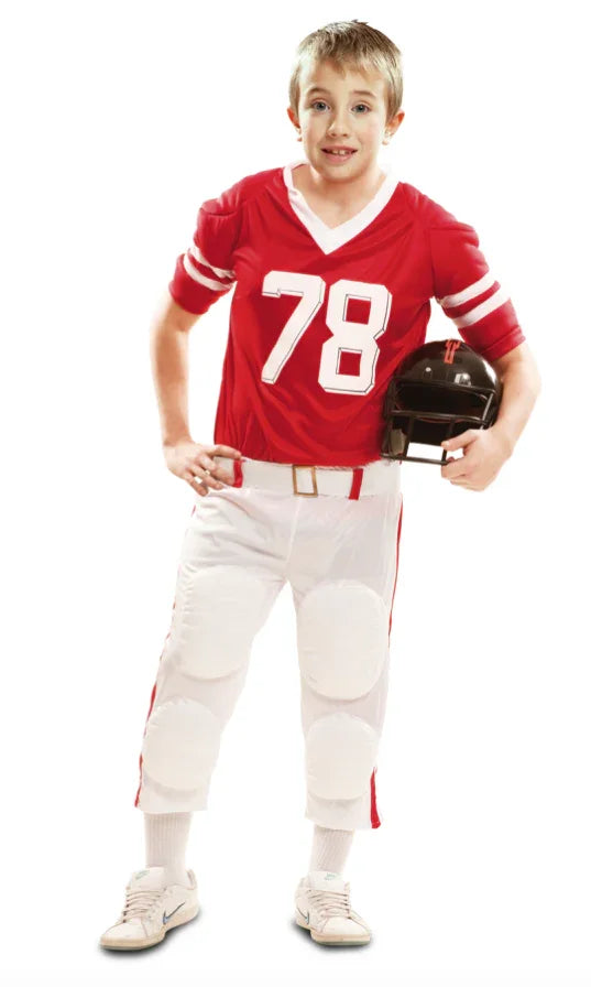 Disfraz de Jugador de Rugby Rojo para Niño INFANTILES Viving