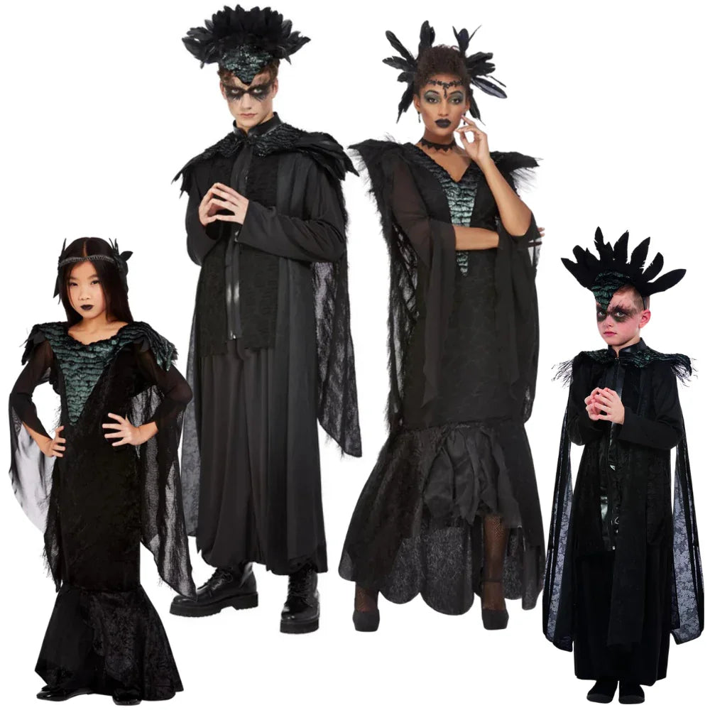 Disfraces para Grupo de Rey y Reina Cuervo Brujas Disfraces Simon