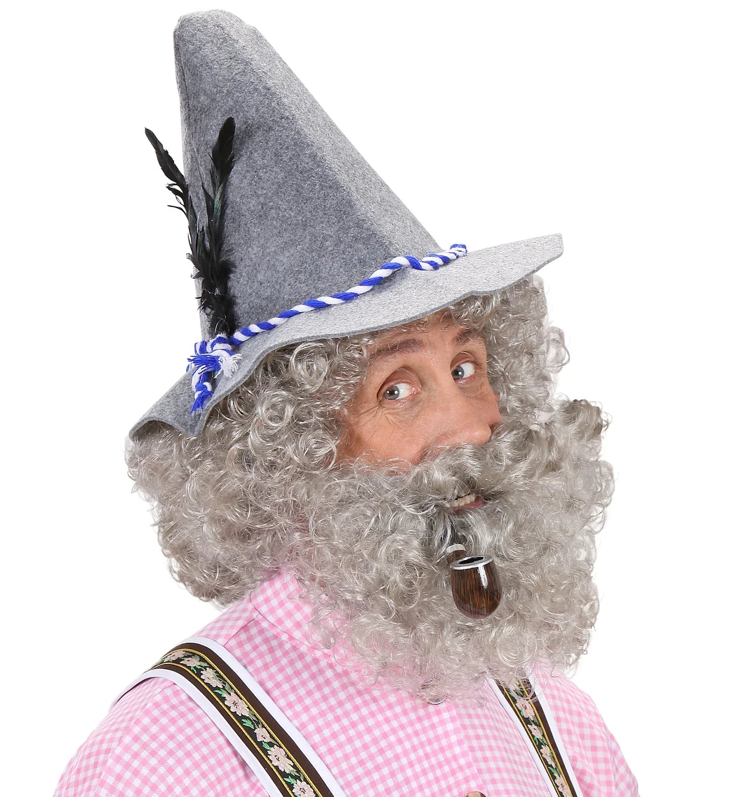 Peluca Gris Rizada con Barba COMPLEMENTOS Widmann