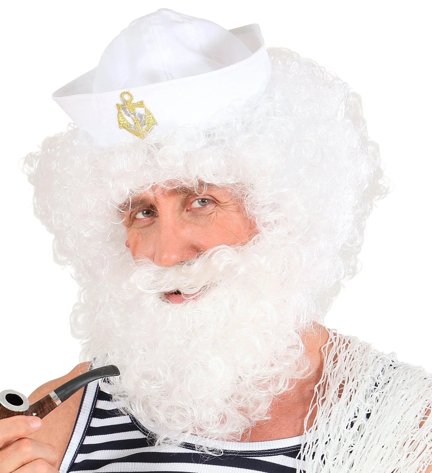 Peluca Blanca Rizosa con Barba COMPLEMENTOS Widmann