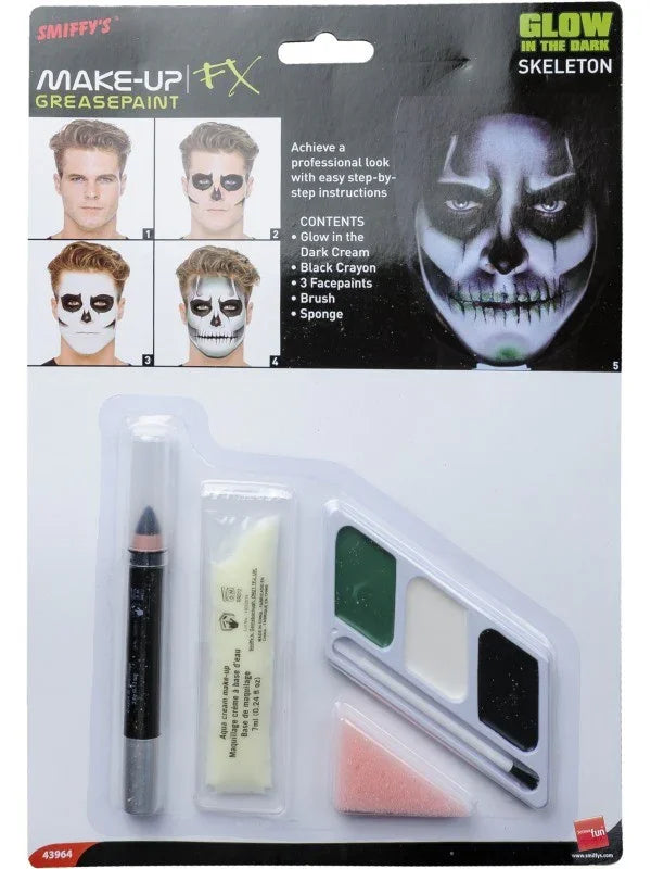 Maquillaje Luminoso de Esqueleto Maquillaje Halloween Smiffys