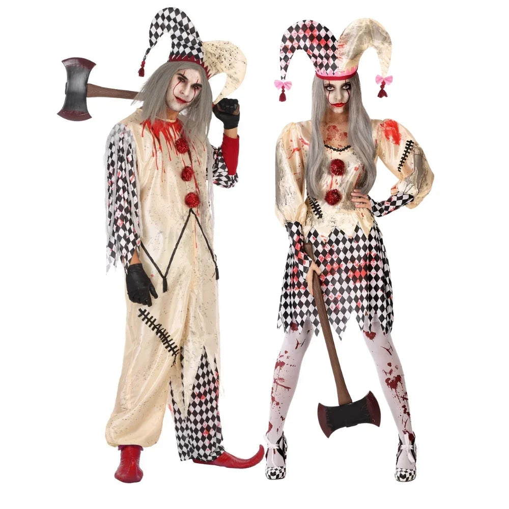 Disfraces en Pareja de Arlequines Sangrientos Payasos Asesinos Disfraces Simon