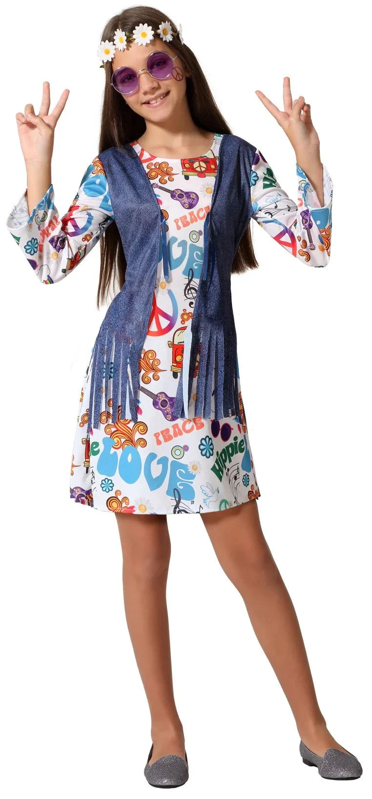 Disfraces para Grupo de Hippies Jeans Estampados Hippie Disfraces Simon