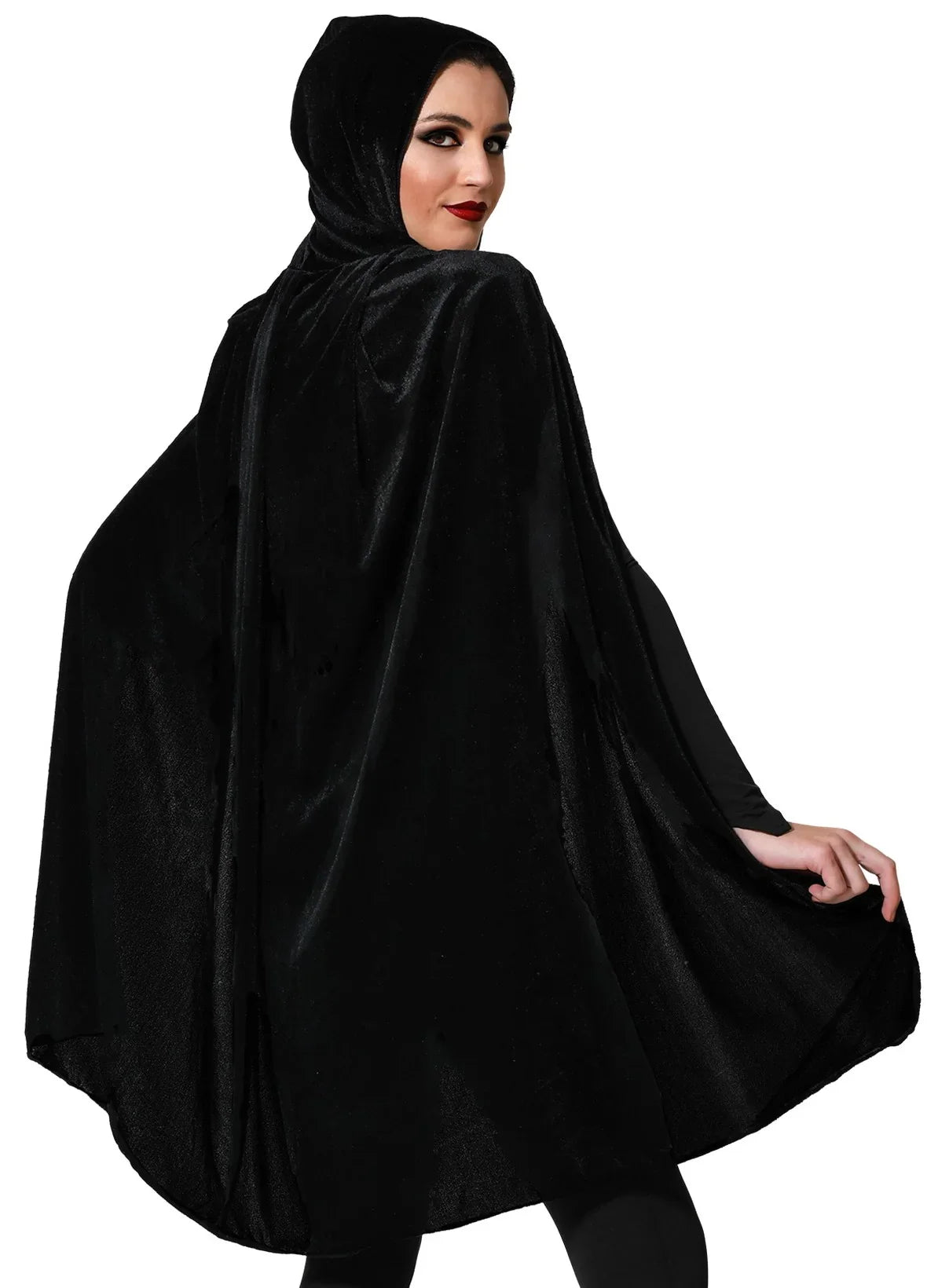 Capa Negra con Capucha de Terciopelo Capas Atosa