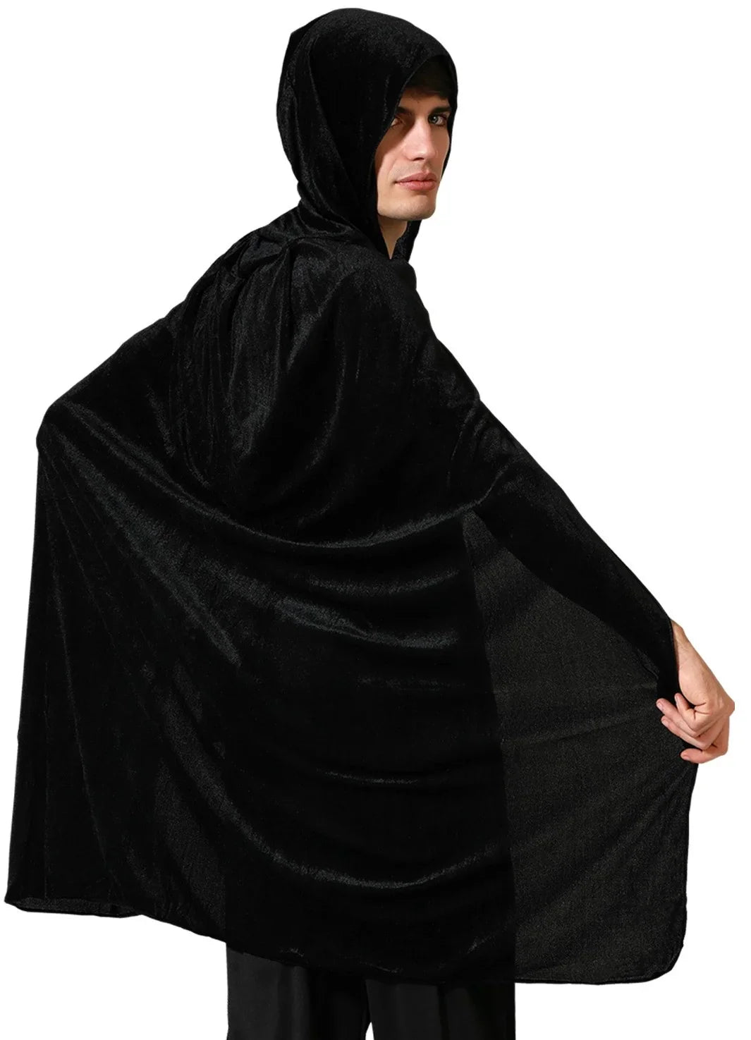 Capa Negra con Capucha de Terciopelo Capas Atosa