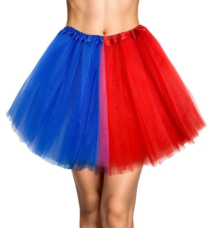 Tutú Rojo y Azul de Harley Villana Tutús Partilandia