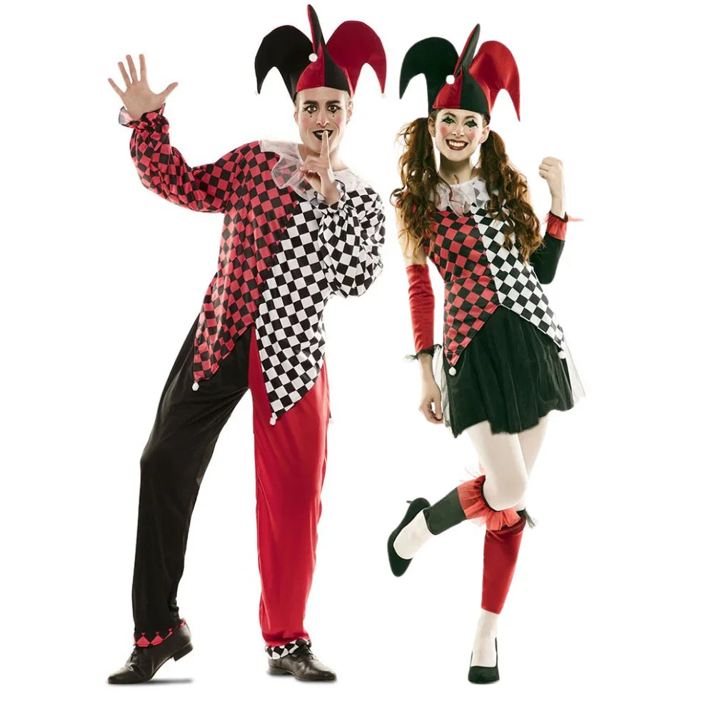 Disfraces en Pareja de Arlequines Rojos y Negros Arlequines y Bufones Disfraces Simon