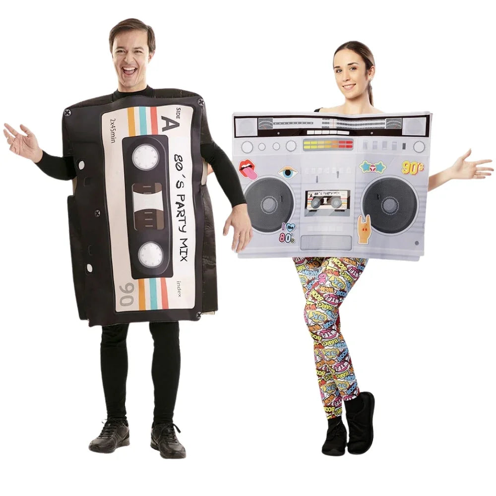 Disfraces en Pareja de Cassette y Radiocasete Años 80 Años 80 Disfraces Simon