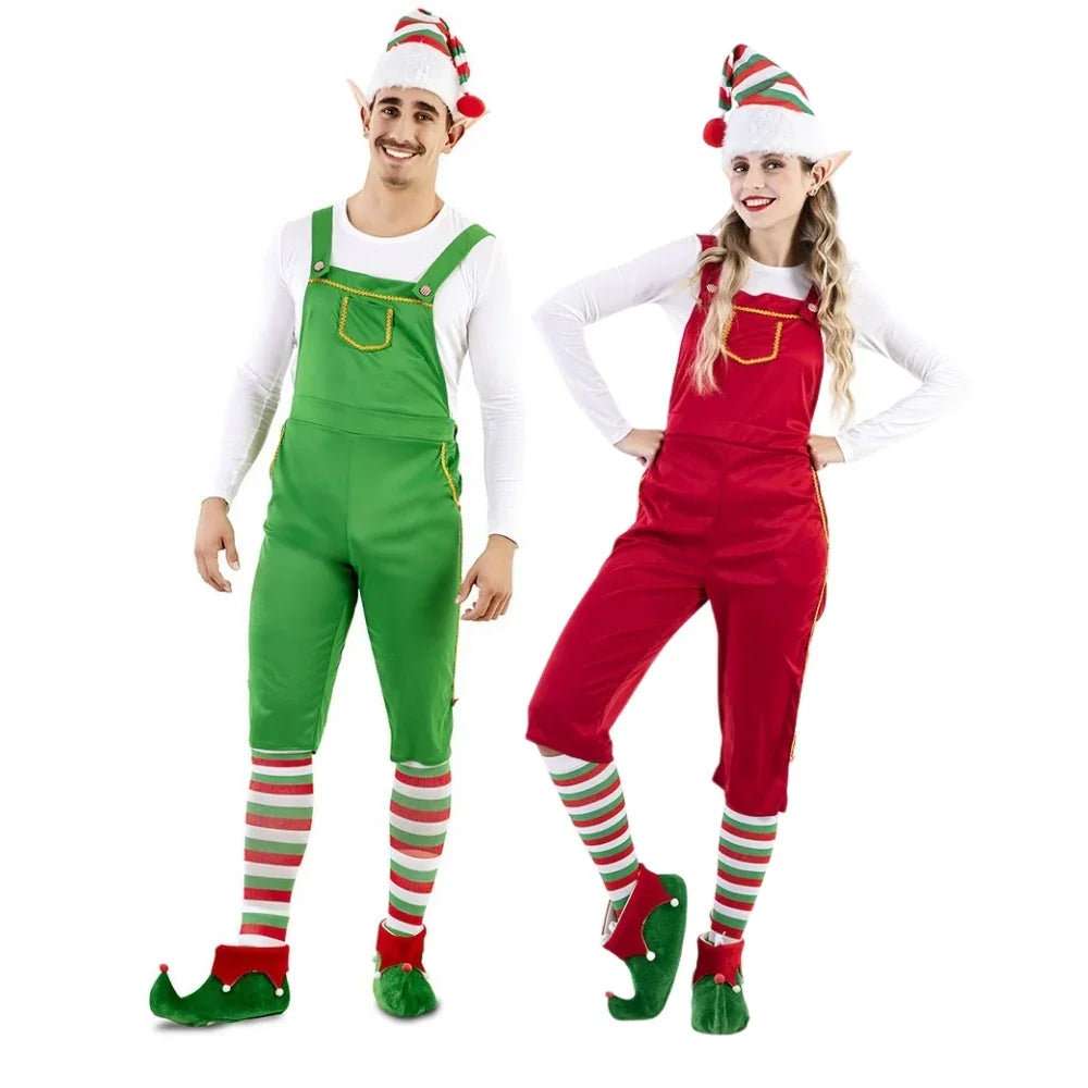 Disfraces en Pareja de Elfos con Peto Elfos Navideños Disfraces Simon