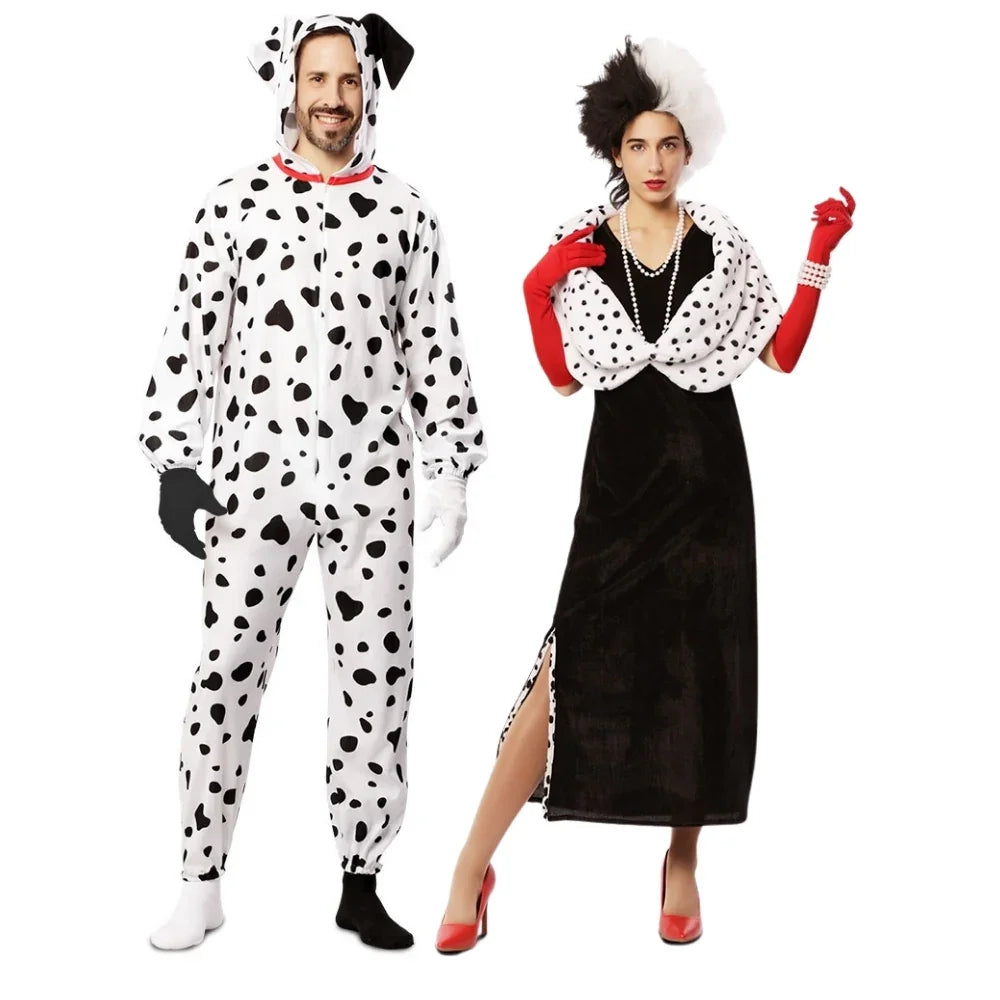 Disfraces en Pareja de Dálmata y Cruella de Vil 101 Dálmatas Disfraces Simon