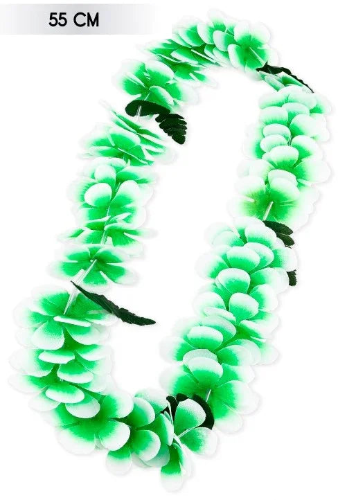 Collar de Flores Hawaiano Verde Collares Hawaianos Partilandia