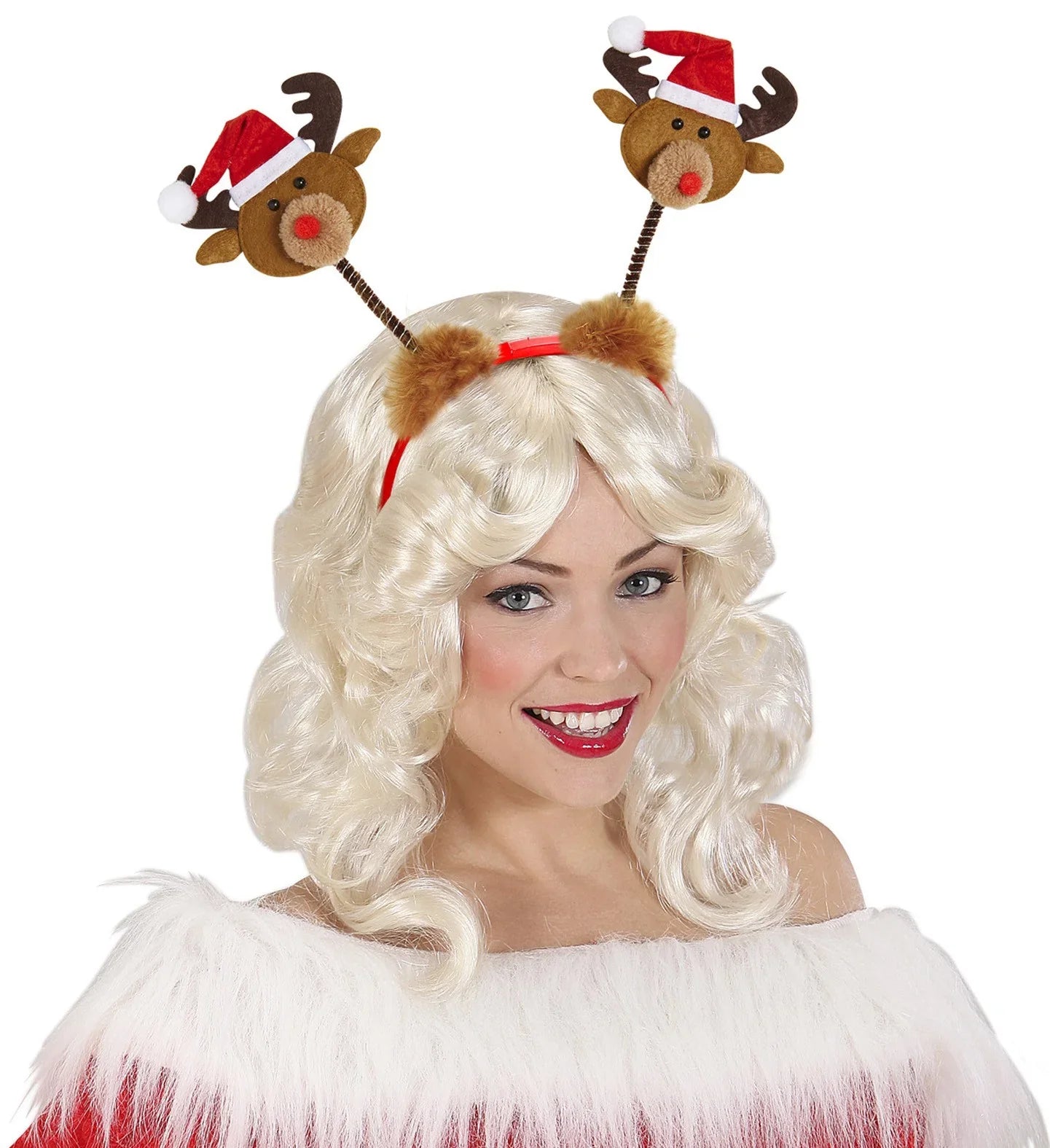 Diadema de Renos con Gorro de Papá Noel Navidad Widmann