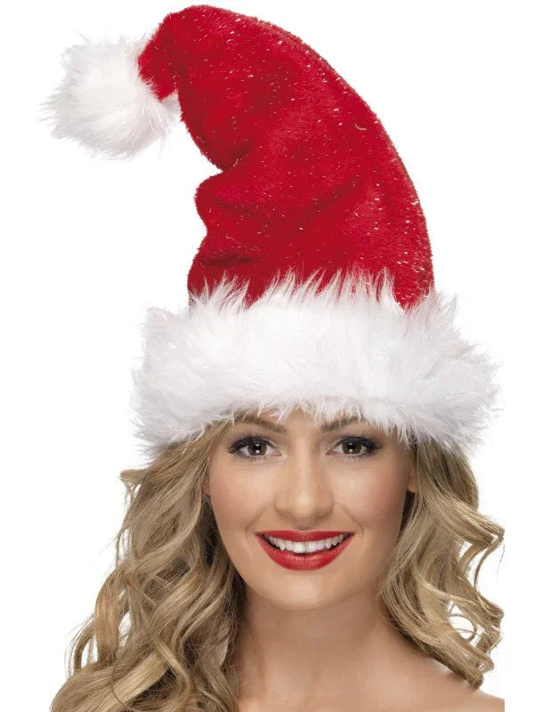Gorro de Papa Noel lujo Navidad Smiffys
