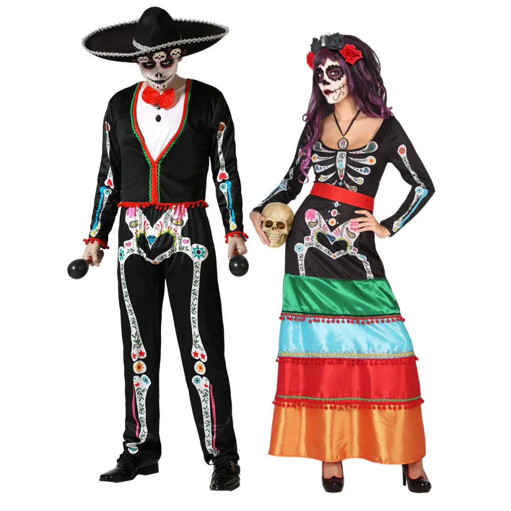 Disfraces en Pareja de Mexicanos Día de los Muertos Catrina Disfraces Simon