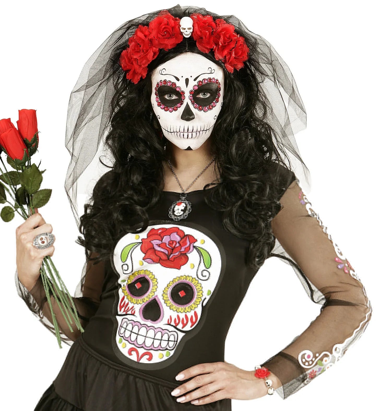 Pulsera con Rosa y Calaveras COMPLEMENTOS Widmann